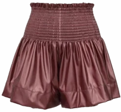 Queen Of Sparkles Rust Leather Swing Shorts