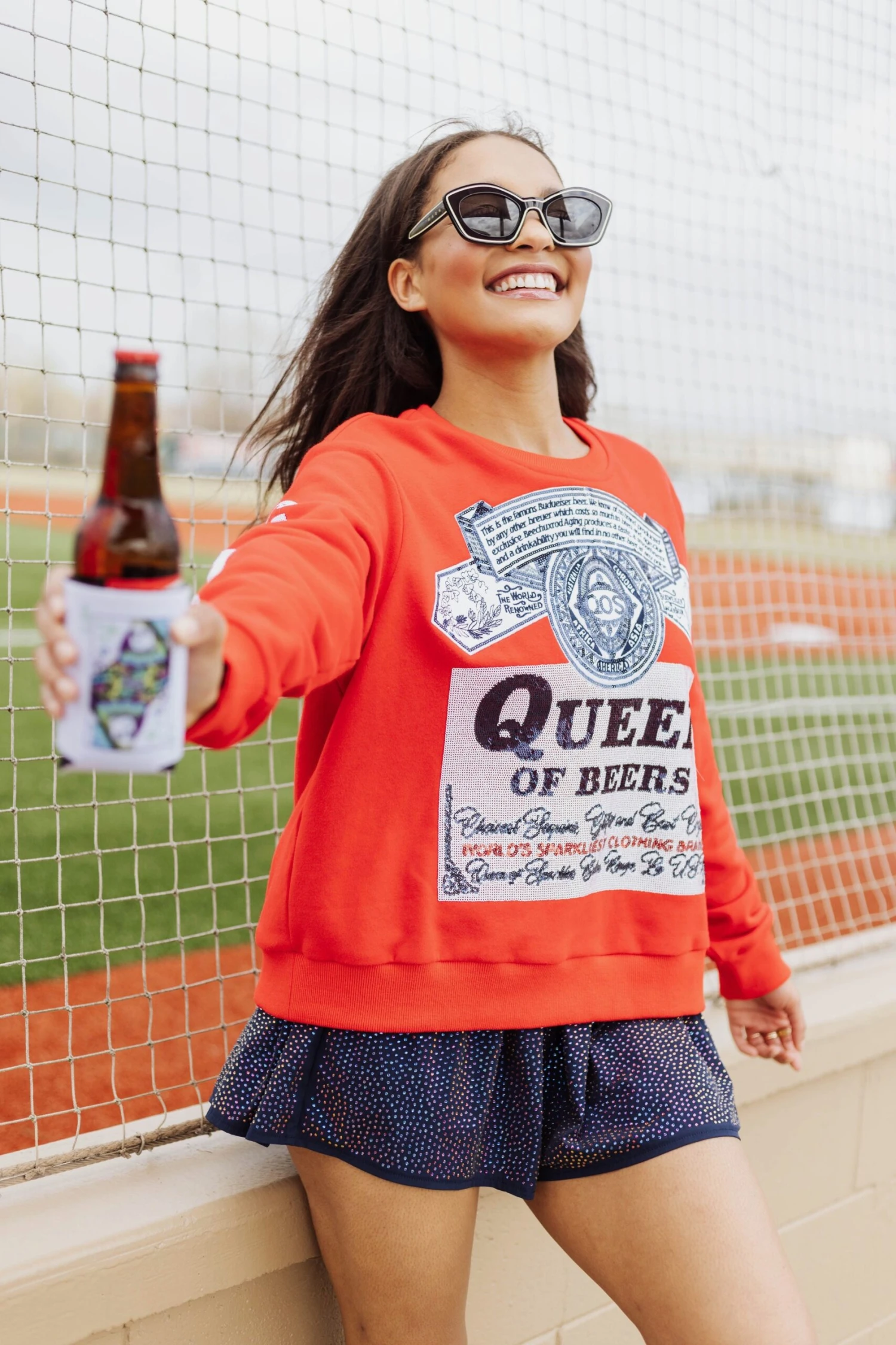 Queen Of Sparkles Queen Of Beers Sweatshirt - Image 3