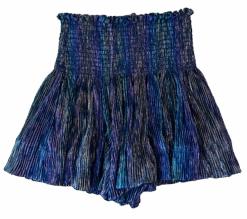 Navy Pleat Swing Shorts