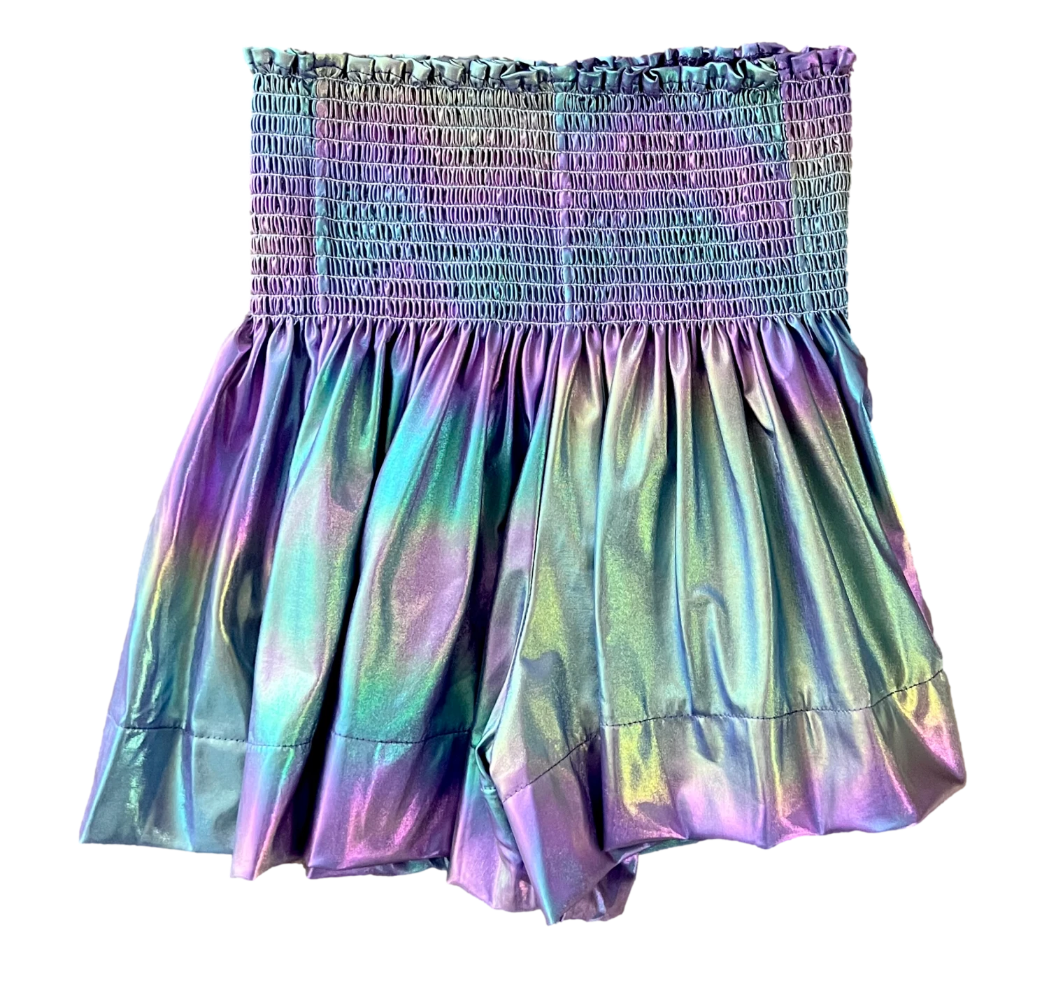 Queen Of Sparkles Purple Iridescent Swing Shorts