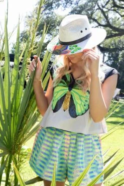 Queen Of Sparkles Butterfly Peplum Top