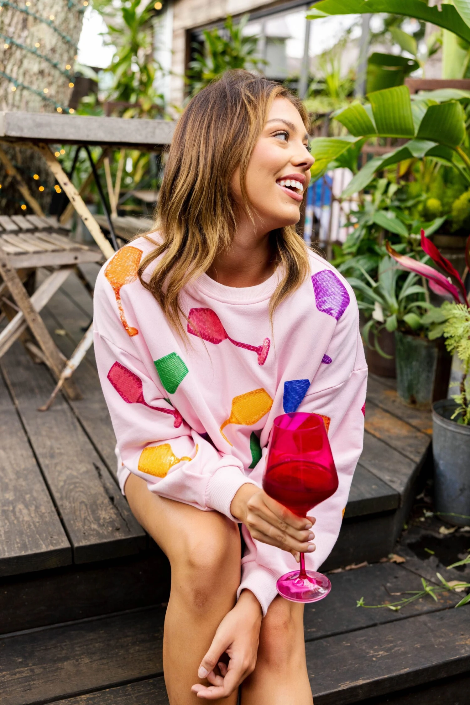 Light Pink Wine Glass Short - Image 4