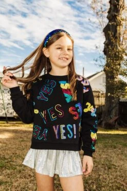 Queen Of Sparkles Kids Yes Sweatshirt