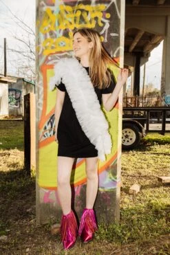 Queen Of Sparkles Ruffle Diagonal Tee Dress