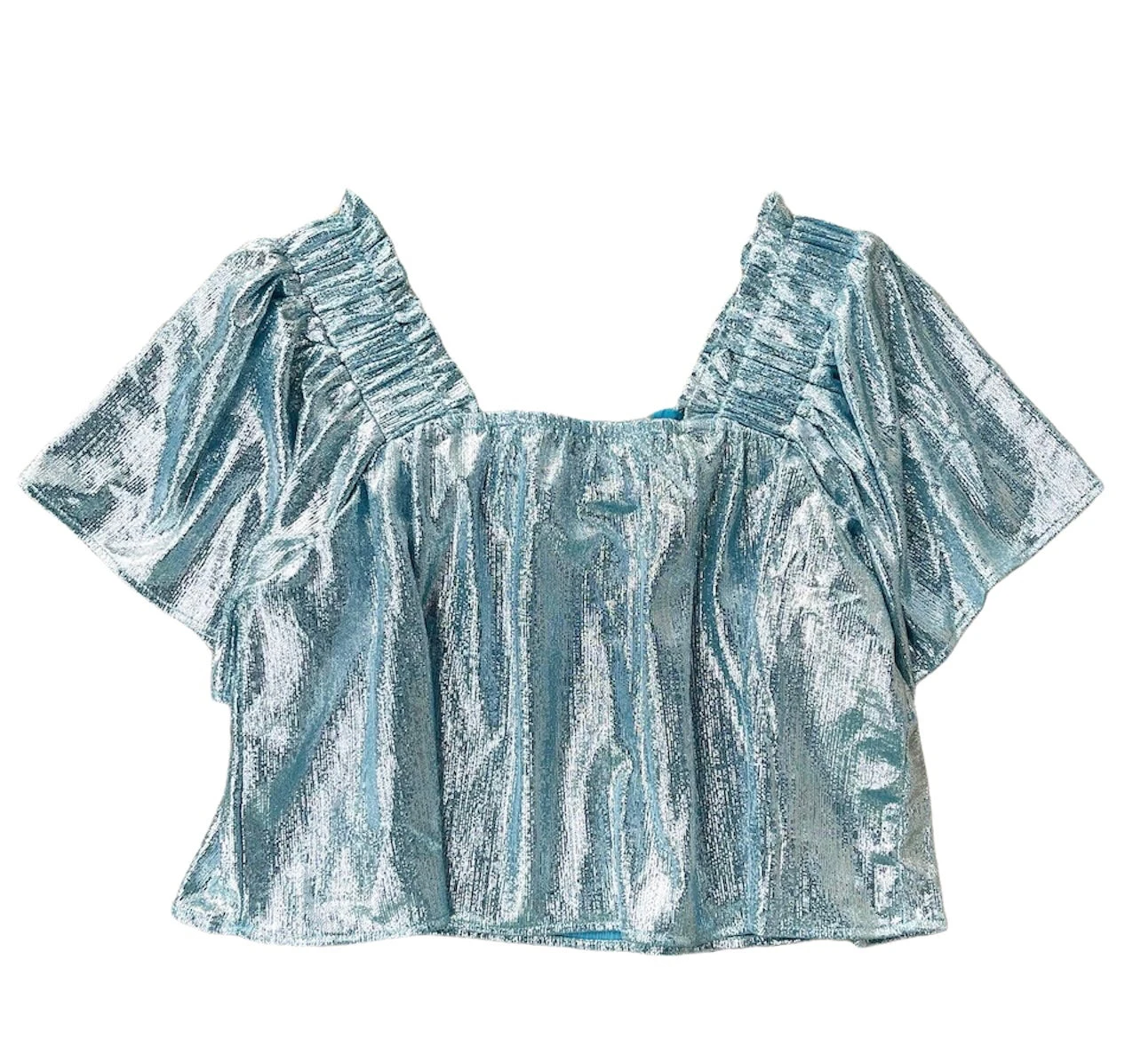 Powder Blue Pebble Flutter Top