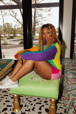 Colorblock Bling Short