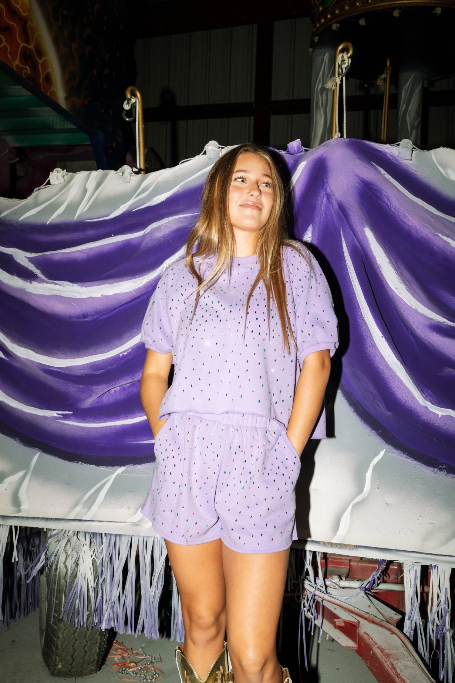 Queen Of Sparkles Lavender Harlequin Jewel Short