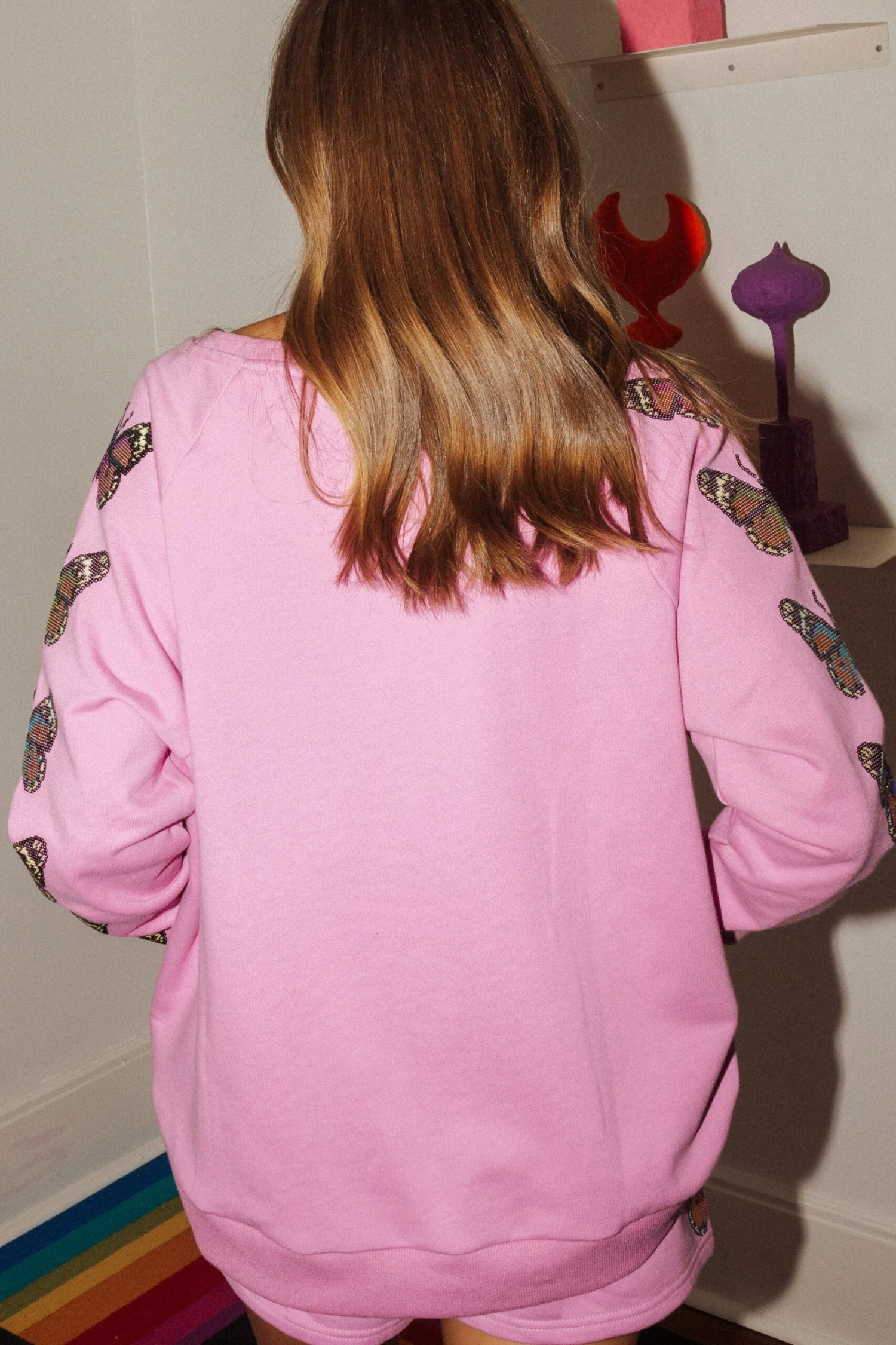 Pink Butterfly Sleeve Sweatshirt - Image 4