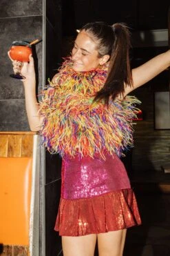 Queen Of Sparkles Rainbow Feather Tank