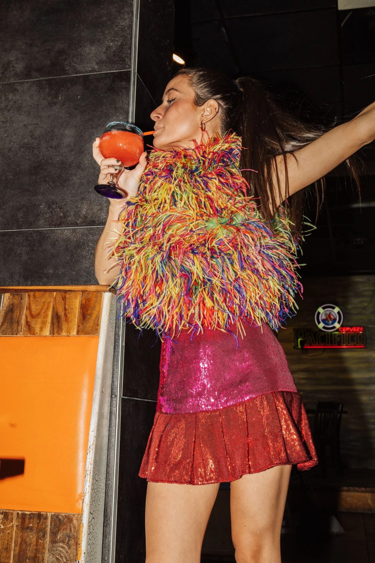 Queen Of Sparkles Rainbow Feather Tank - Image 3