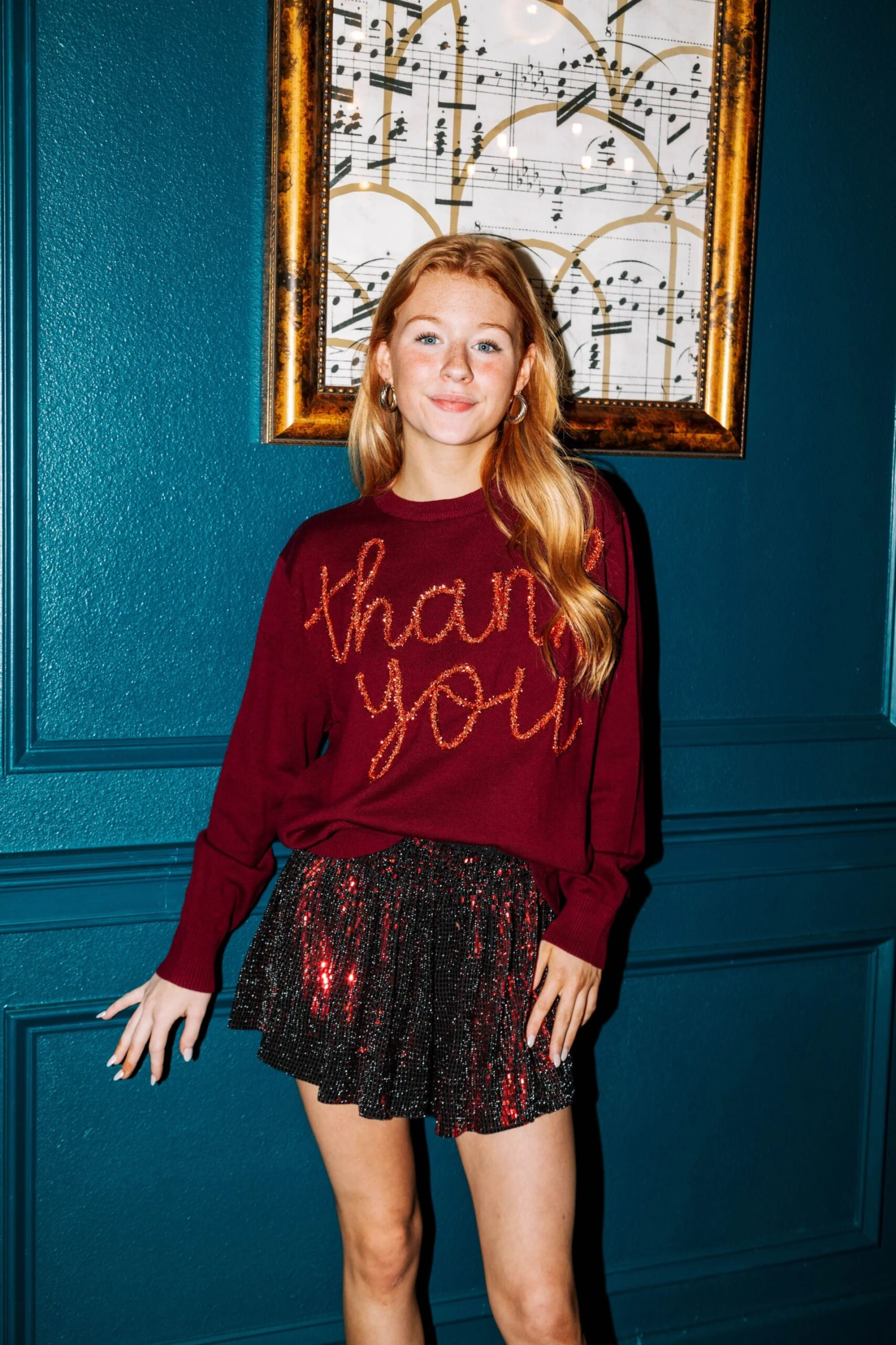 Dark Red Disco Swing Shorts