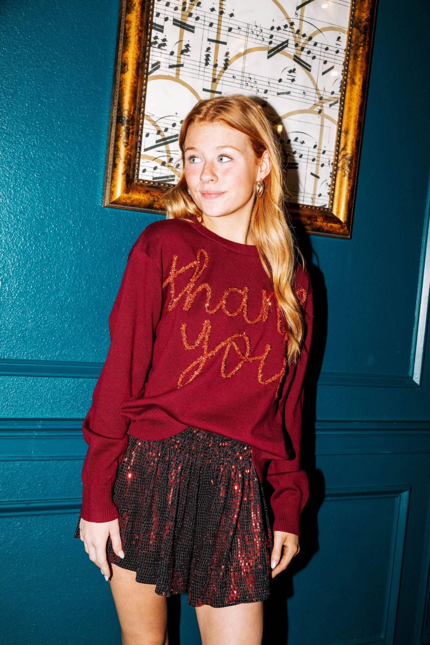 Dark Red Disco Swing Shorts - Image 2