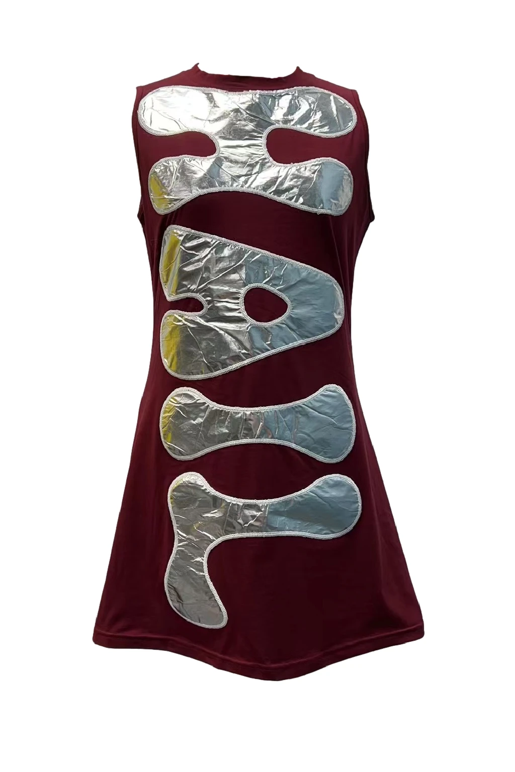 Queen Of Sparkles WHOLESALE Maroon Iridescent 'Hail State' Tank Dress