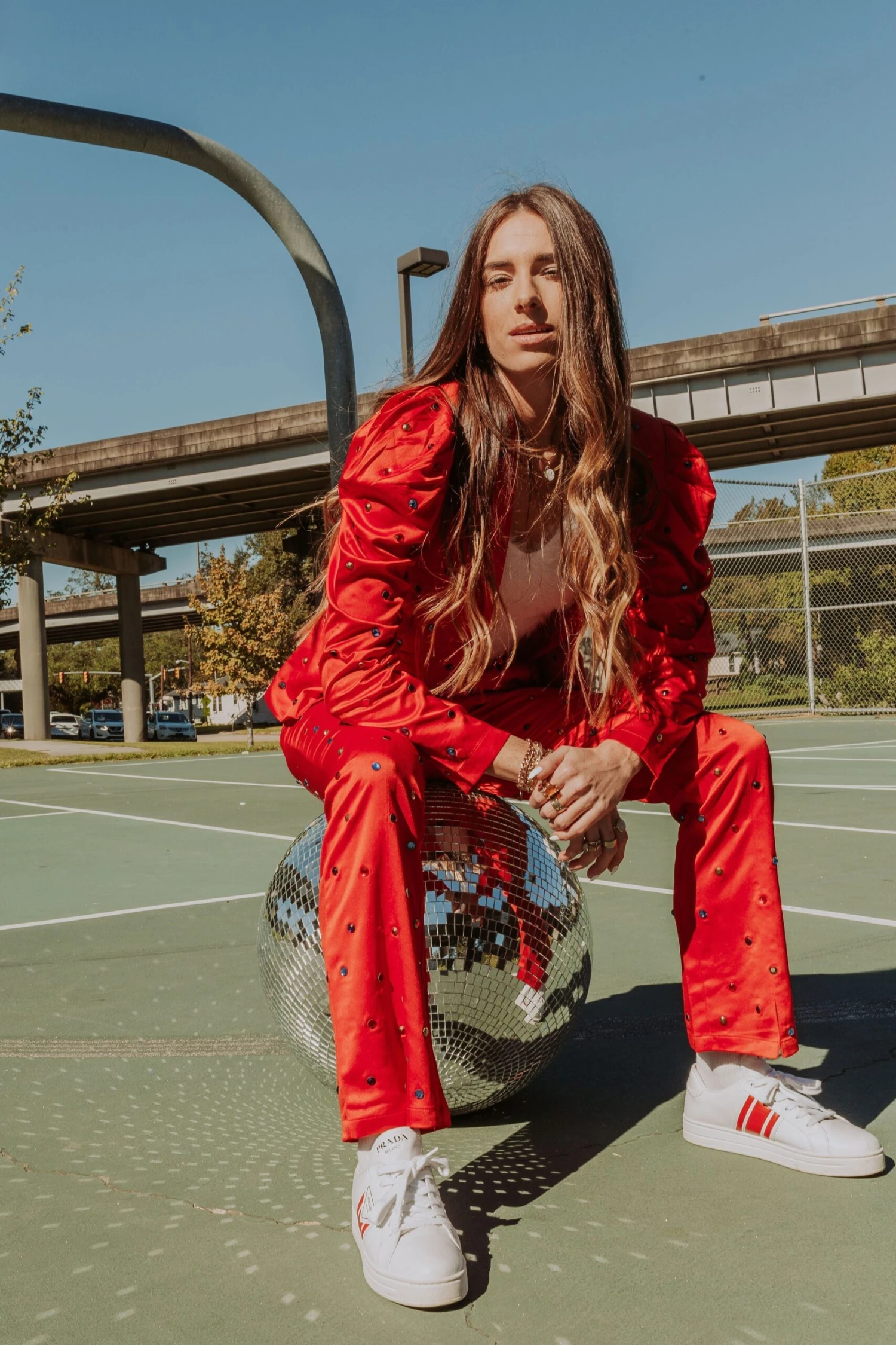 Queen Of Sparkles Red Rhinestone Pants - Image 2