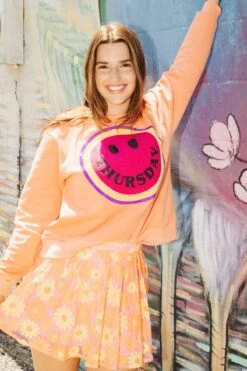 Queen Of Sparkles Thursday Smiley Sweatshirt