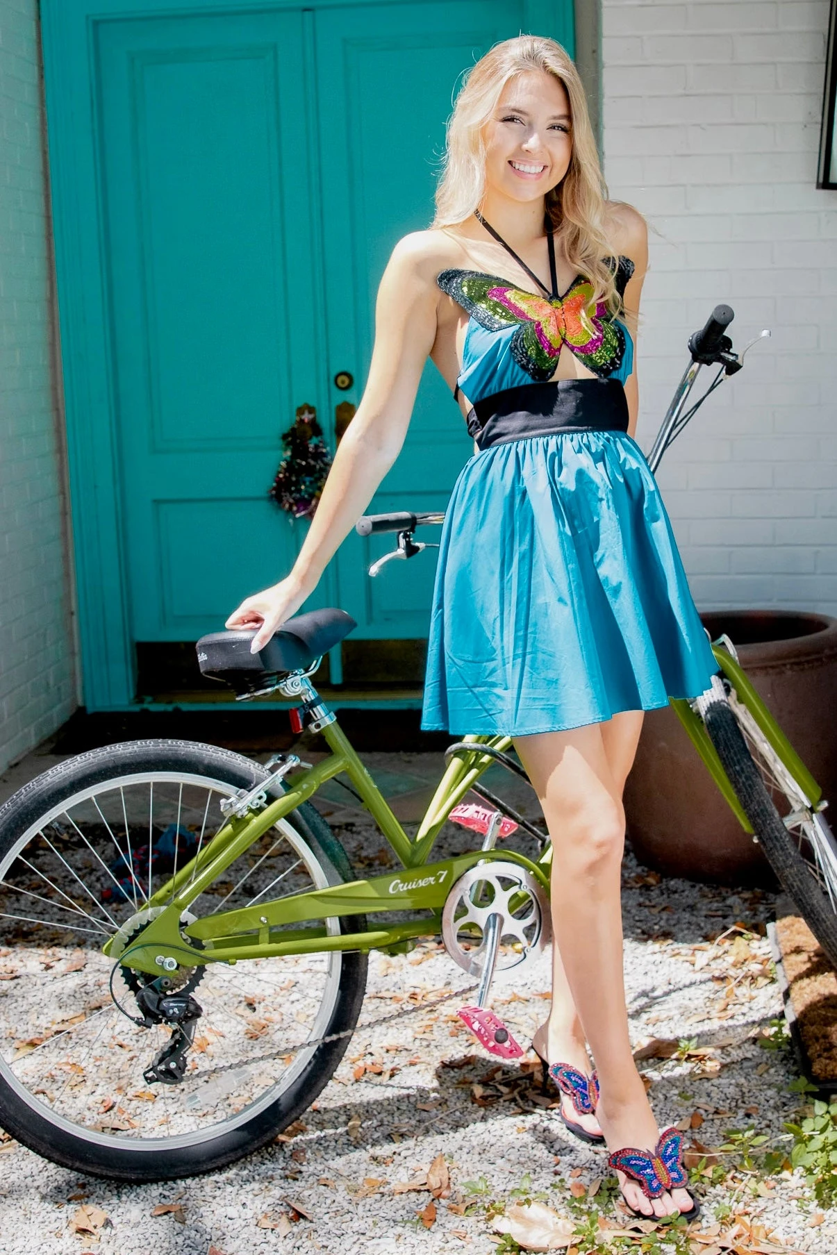 Queen Of Sparkles Butterfly Halter Dress