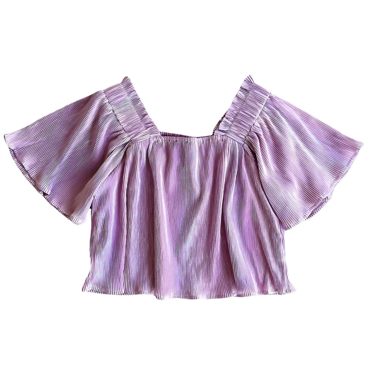 Lavender Pleat Flutter Top
