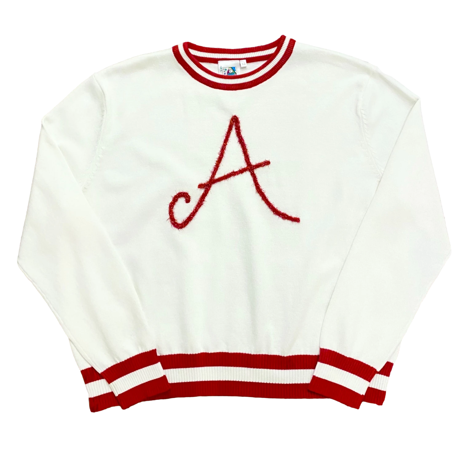 Queen Of Sparkles Glitter Script "A" LS Sweater