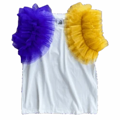 Purple/Gold Ruffle Sleeve Tee