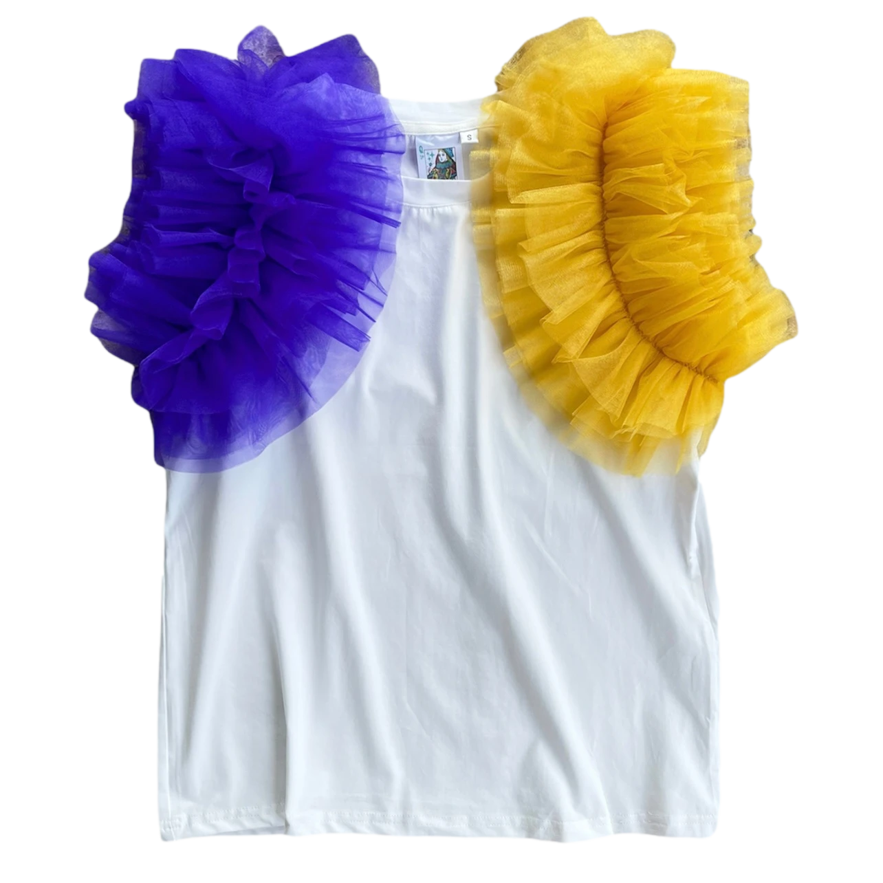 Purple/Gold Ruffle Sleeve Tee