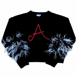 Queen Of Sparkles "A" Feather Sleeve Sweater