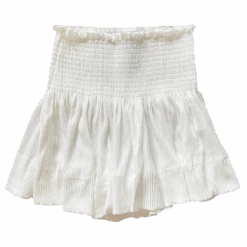 White Pleat Swing Short