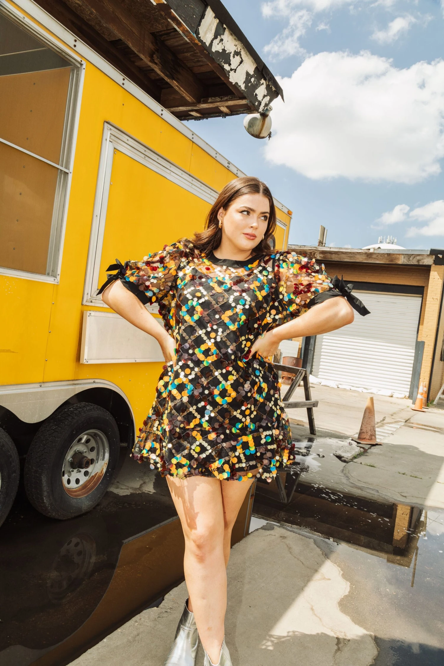 Queen Of Sparkles Diamond Pailette Sequin Dress - Image 2