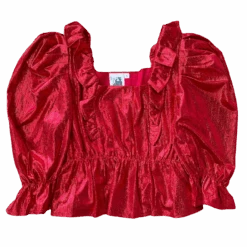 Queen Of Sparkles Red Red Ruffle Top