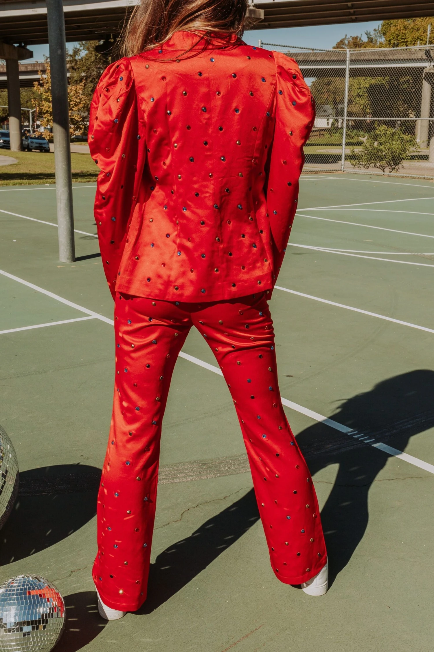 Queen Of Sparkles Red Rhinestone Pants - Image 4