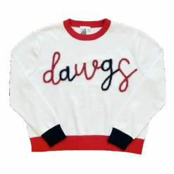 Queen Of Sparkles Black & Red "Dawgs" LS Sweater