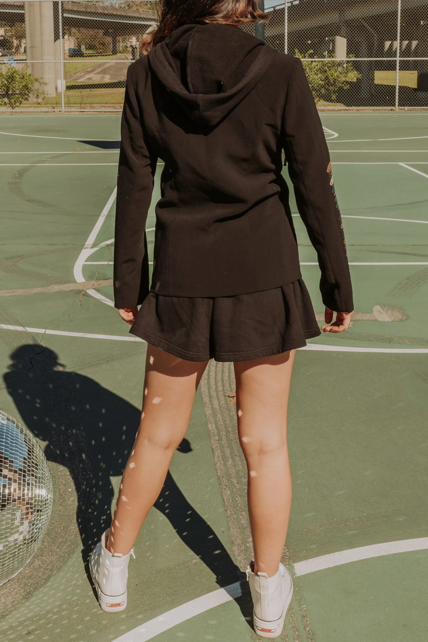 Queen Of Sparkles Black Sequin Side Swing Short - Image 2