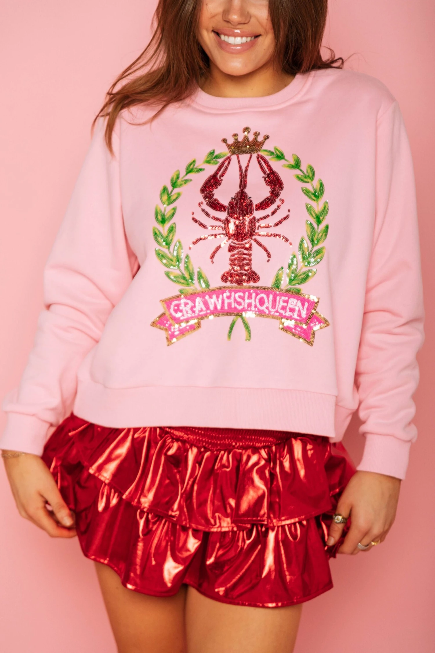 Pink Crawfish Queen Sweatshirt - Image 3