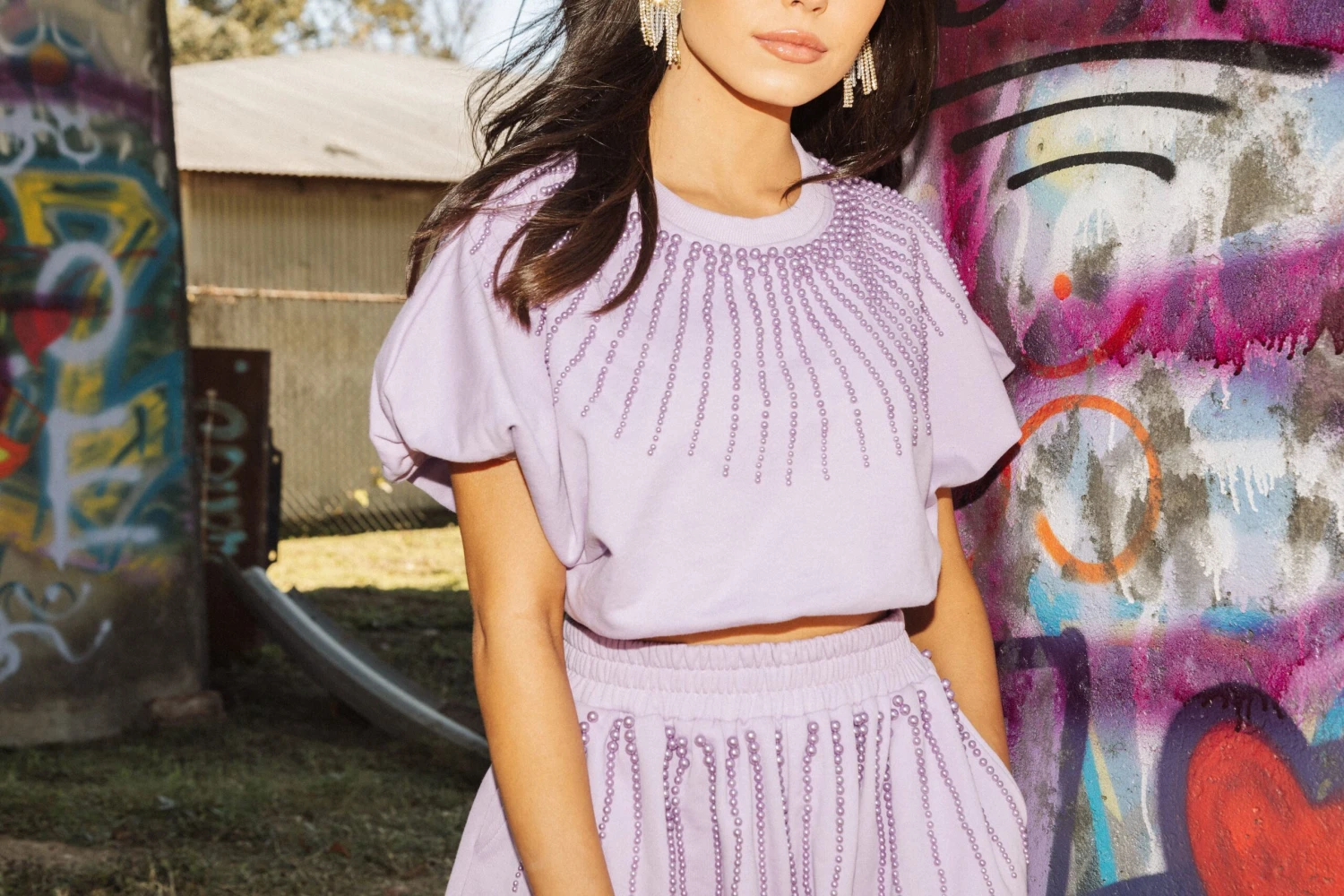 Queen Of Sparkles Lavender Pearl Burst Bubble Top - Image 4