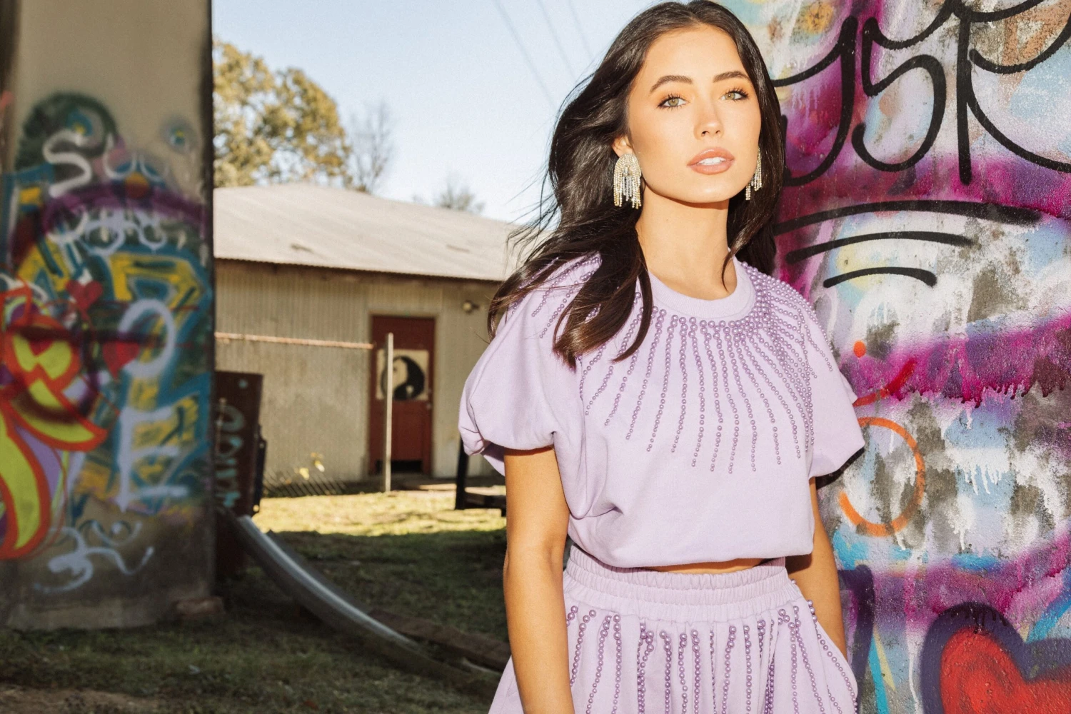 Queen Of Sparkles Lavender Pearl Burst Bubble Top - Image 3