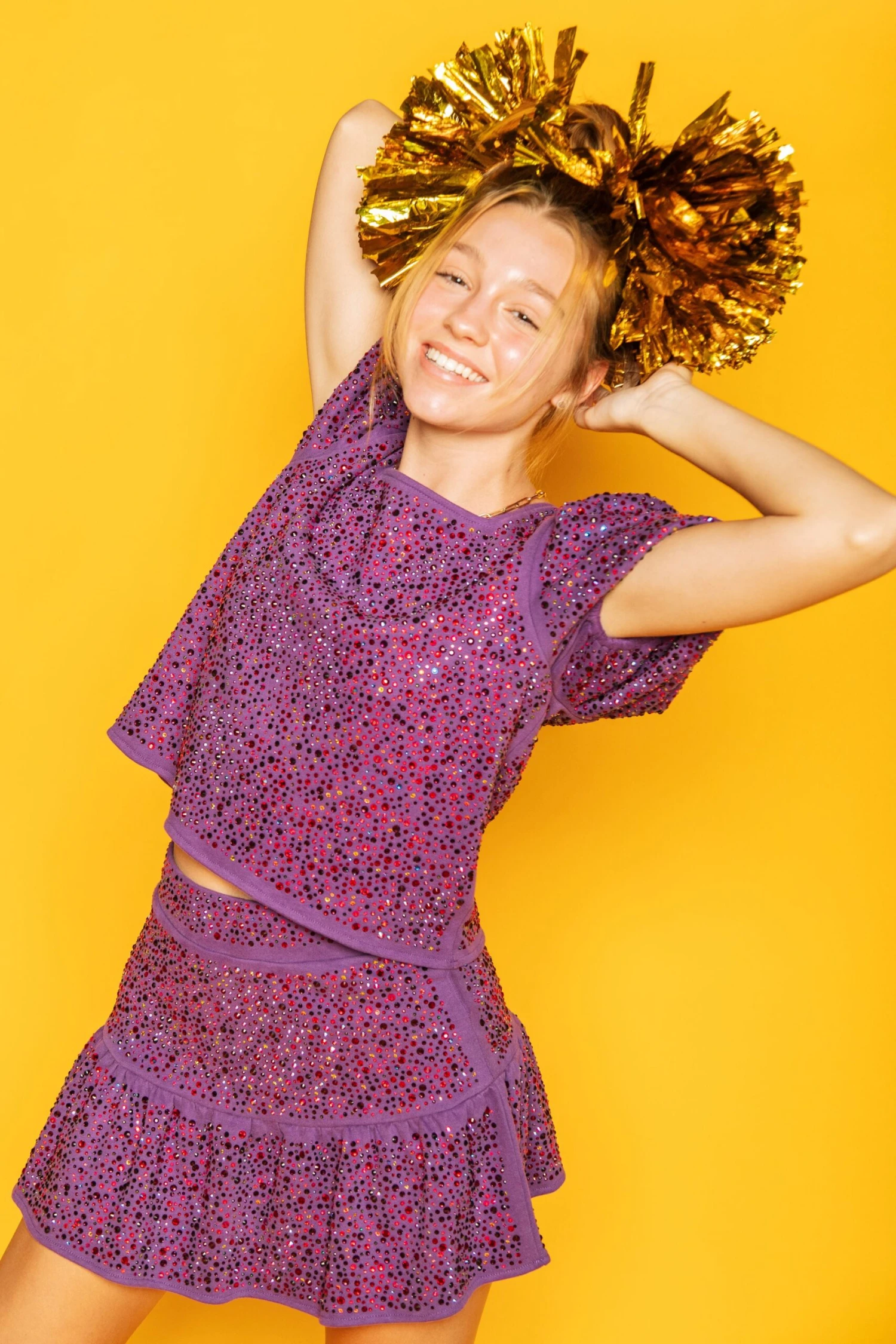 Queen Of Sparkles Purple Rhinestone Skirt