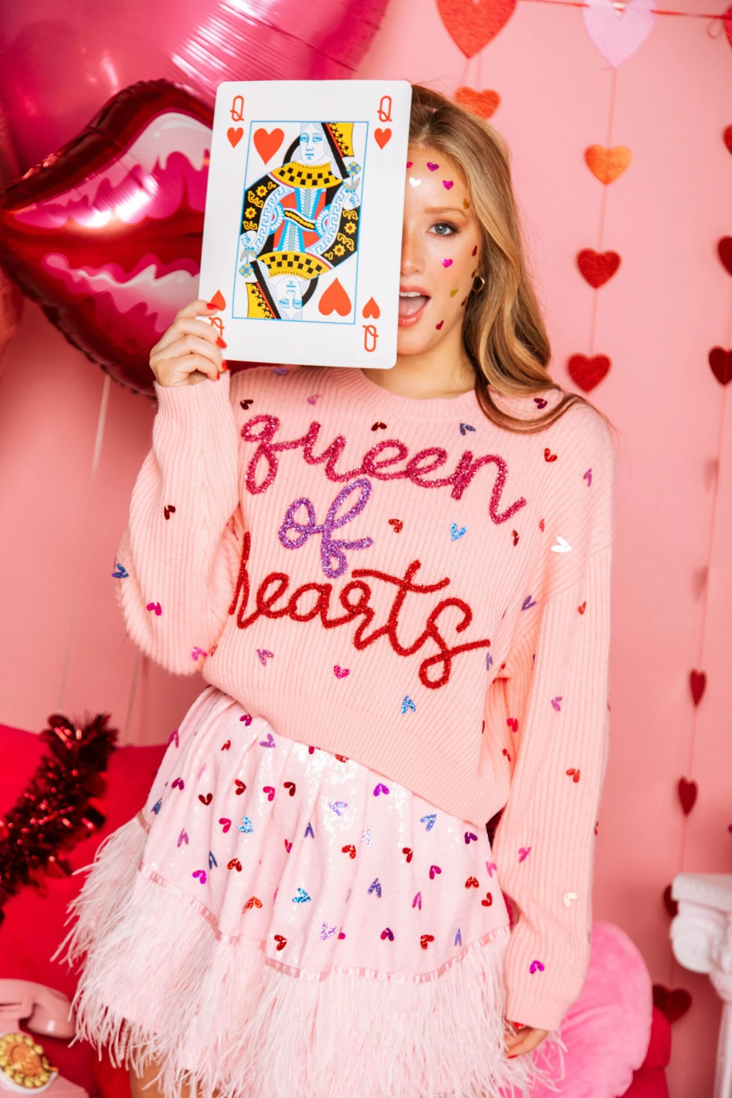 Queen Of Sparkles Queen Of Hearts Sweater