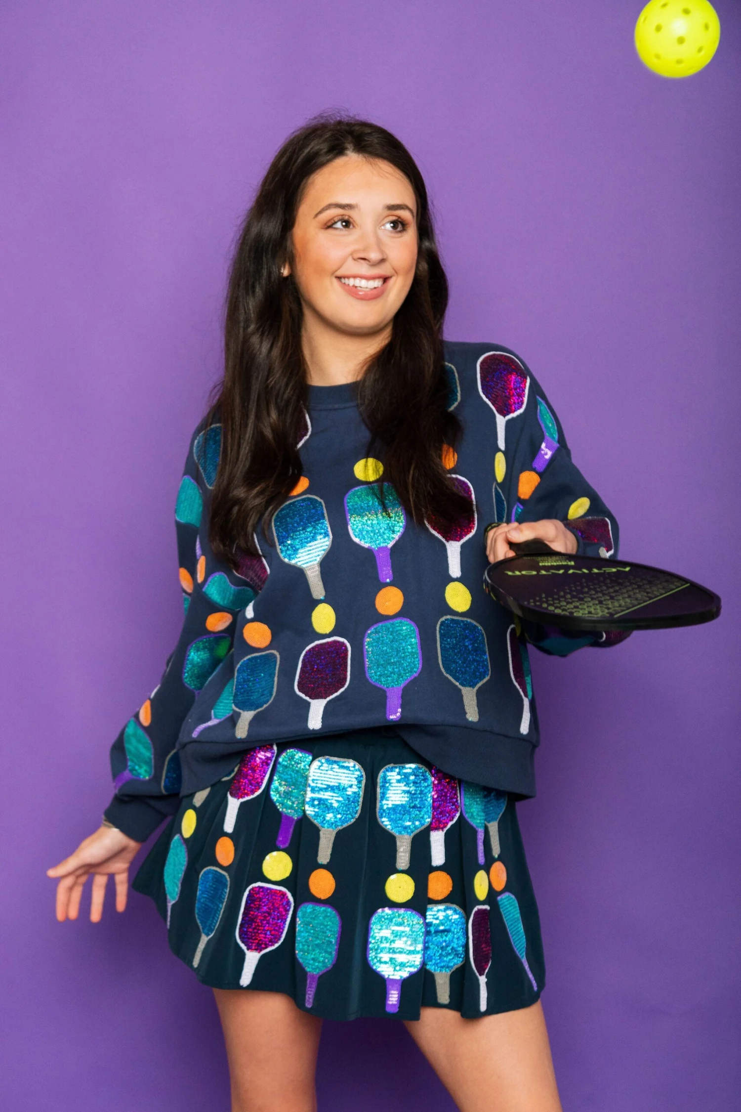 Queen Of Sparkles Pickleball Sweatshirt - Image 3