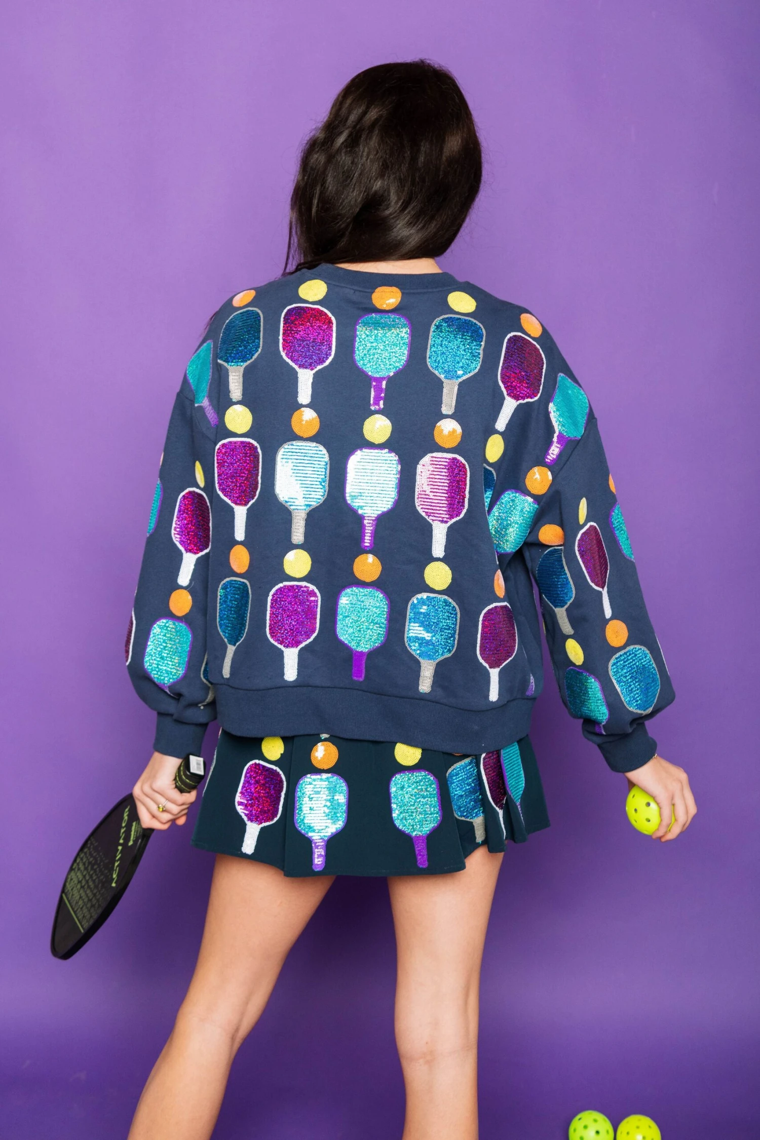 Queen Of Sparkles Pickleball Sweatshirt - Image 2