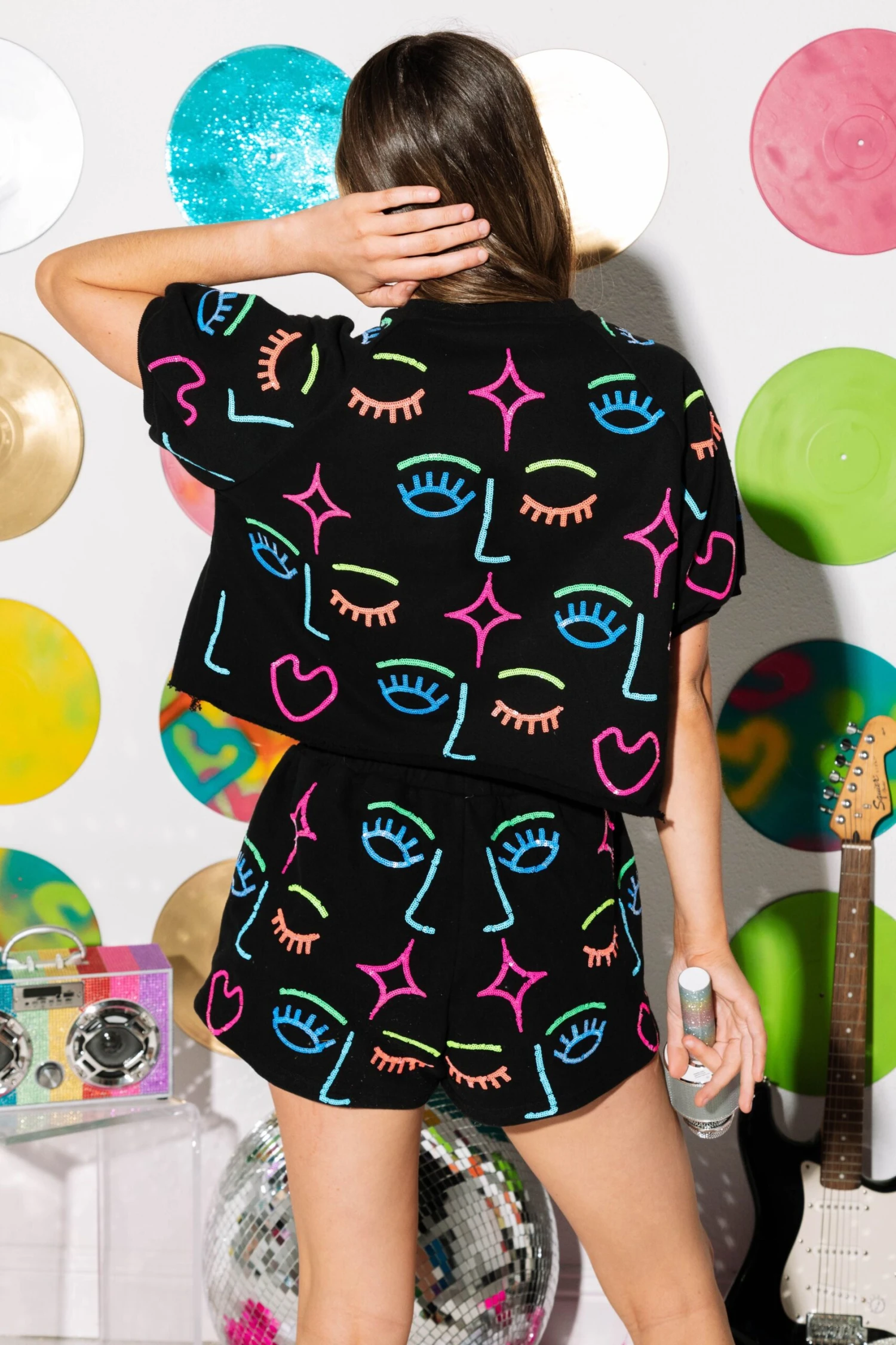 Queen Of Sparkles Rainbow Faces Short - Image 2