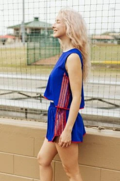 Queen Of Sparkles Royal With Red Side Active Tank