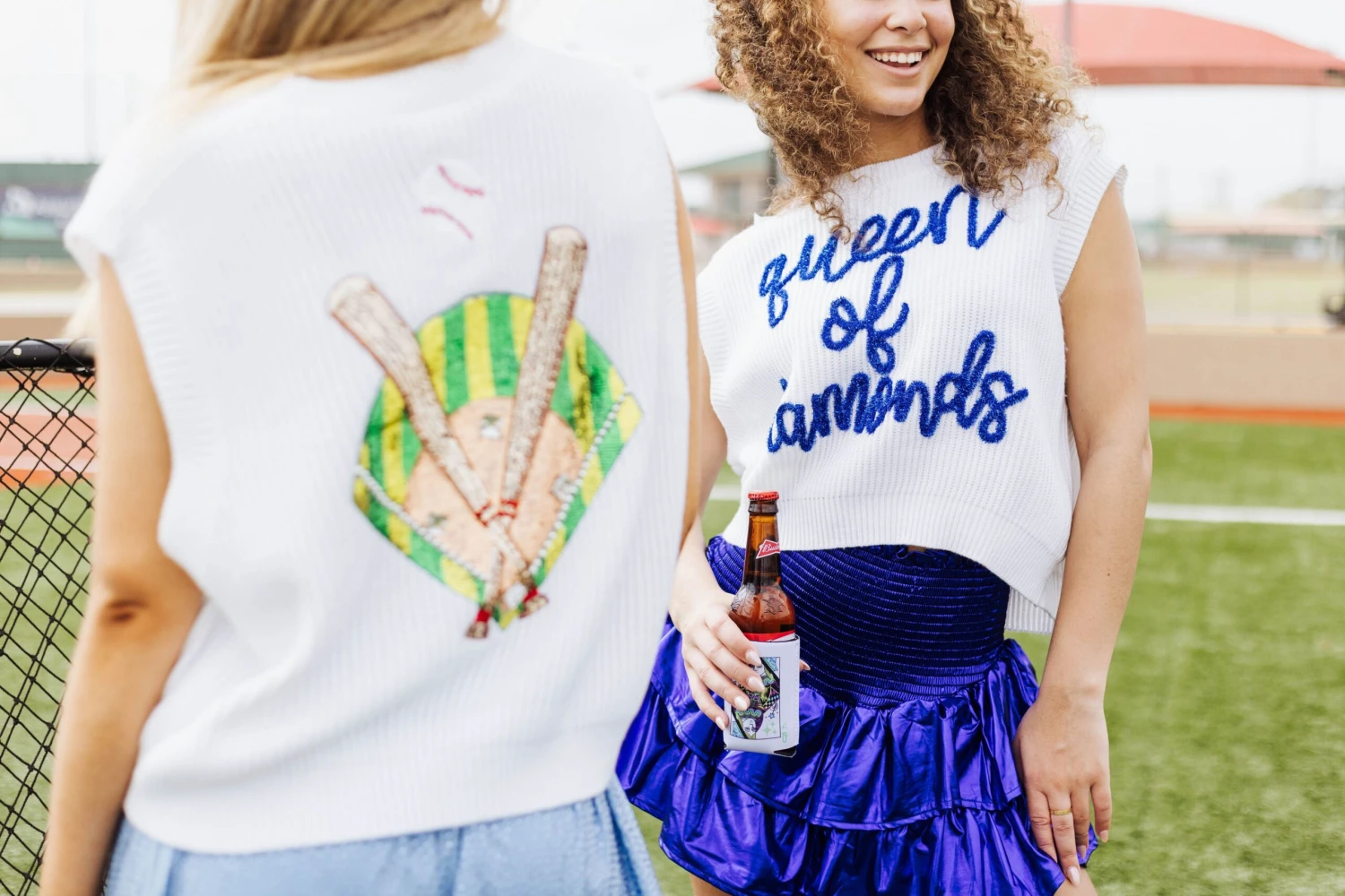 Queen Of Sparkles Light Blue Queen Of Diamonds Sweater Vest - Image 3