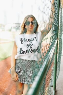 Queen Of Sparkles Black Queen Of Diamonds Sweater Vest