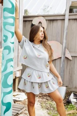 Queen Of Sparkles Grey Sunburst Ring Skort