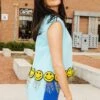 Queen Of Sparkles Fringe Smiley Shoulder Pad Tank