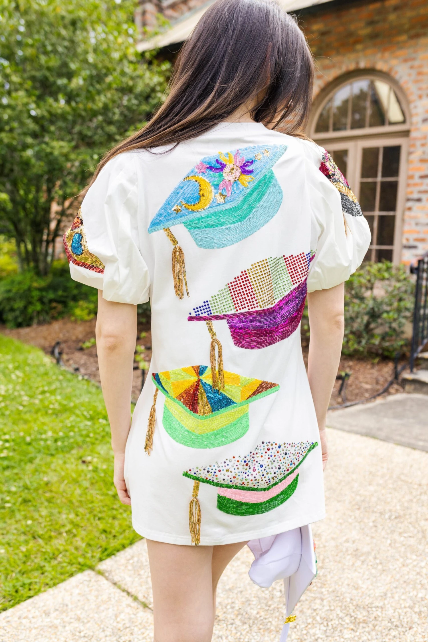 Graduation Hat Poof Sleeve Dress - Image 2