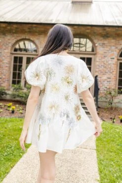 White Firework Back Dress