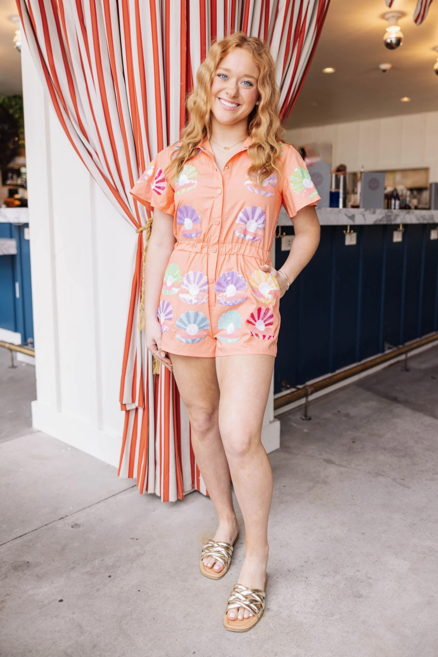 Orange Clam Romper - Image 3