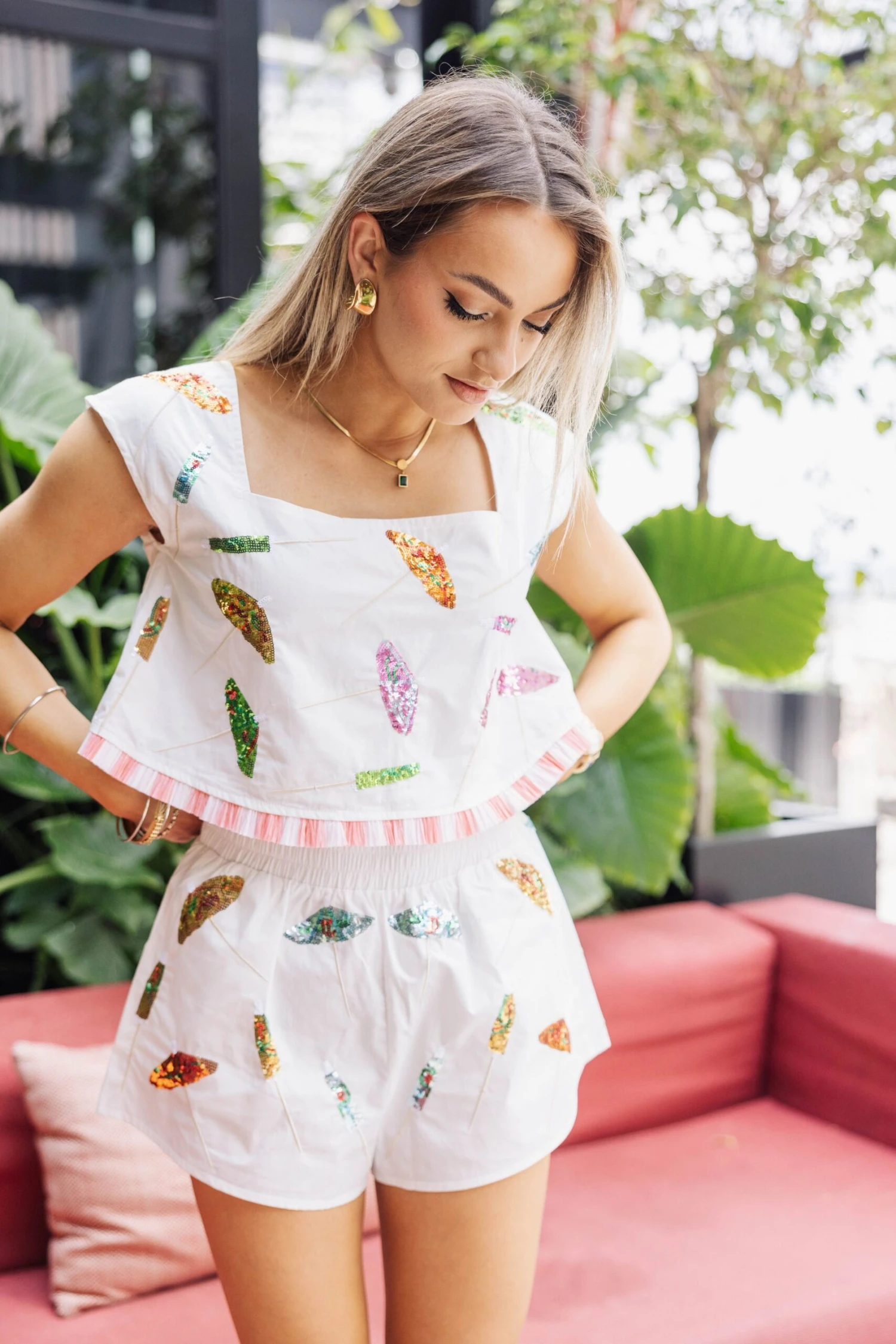 White Umbrella Cotton Top - Image 4