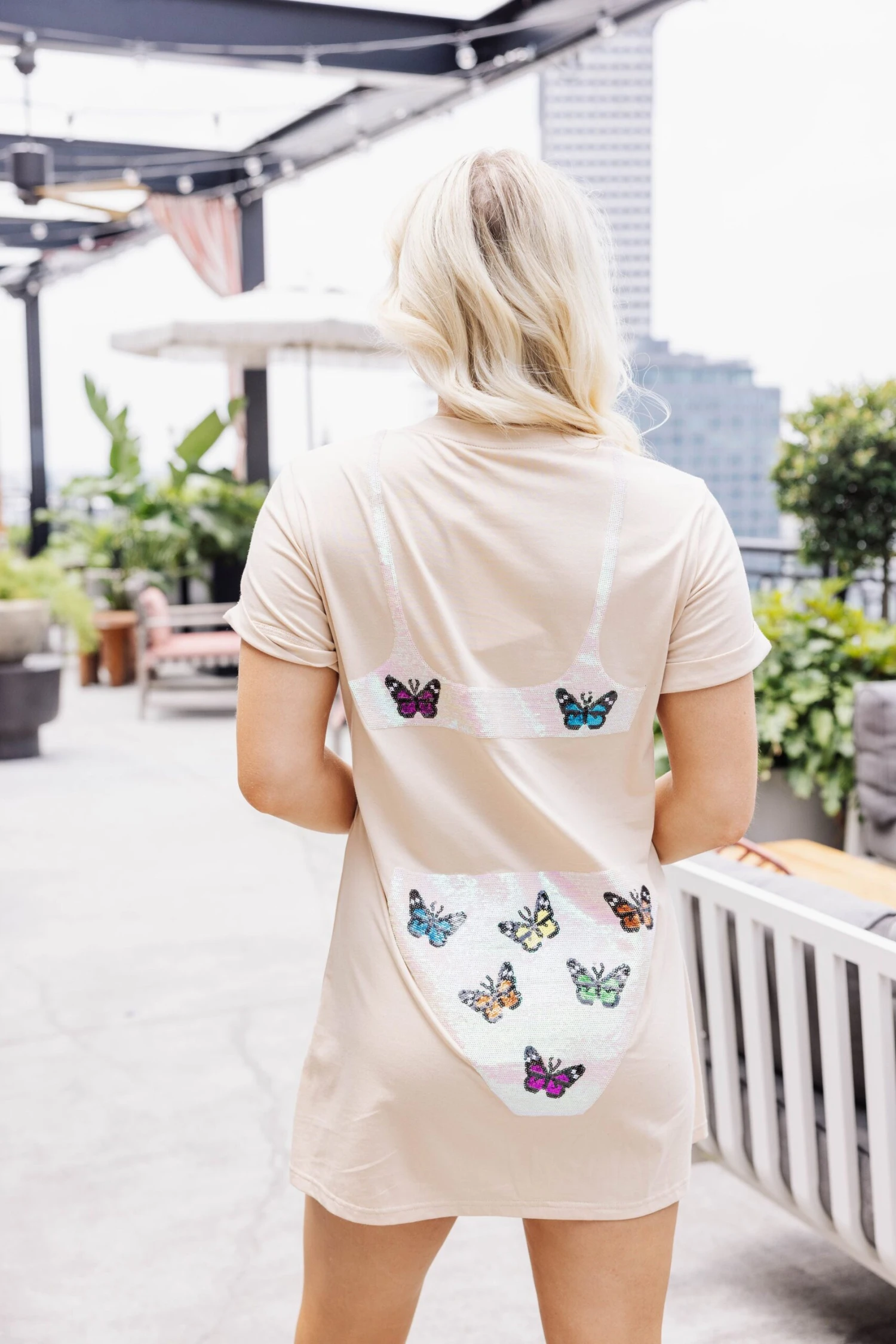 White Butterfly Bikini Coverup - Image 2