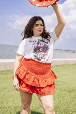 Queen Of Sparkles White USA Queen Card Tee